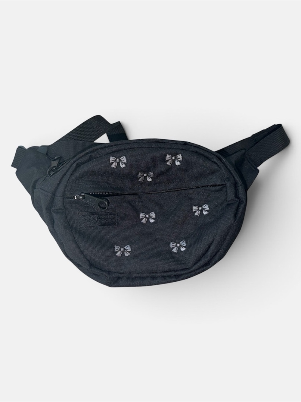 Black Bow-Accent Waist Bag